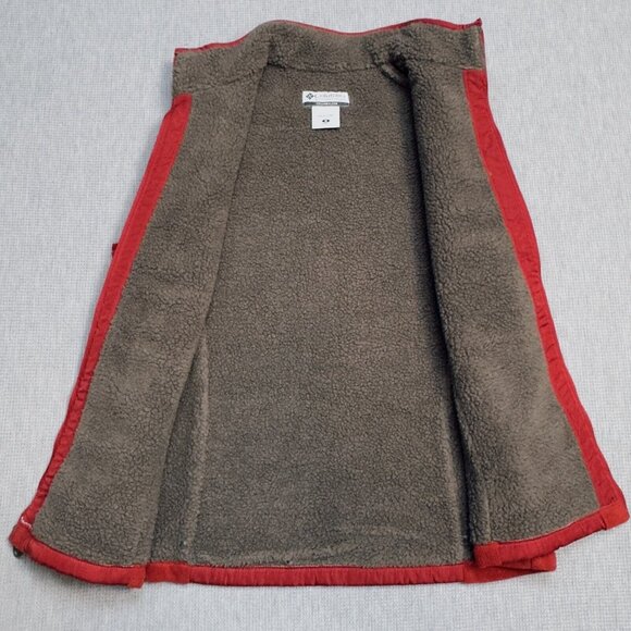 Columbia Womens Red Vest Full Zip Pockets Fleece Lined Mock Neck Size Medium - Picture 5 of 14